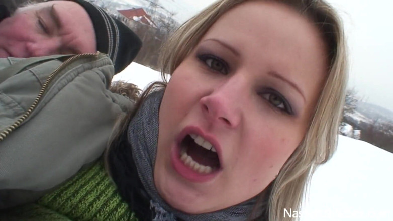 Nasty Public Sex: Old man bangs busty babe Samantha Jolie outdoors