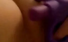 Me masturbating with my vibrator while hubby’s away