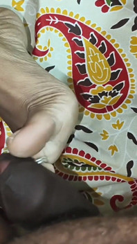 Telugu Aunty on Golden Blouse Red Saree