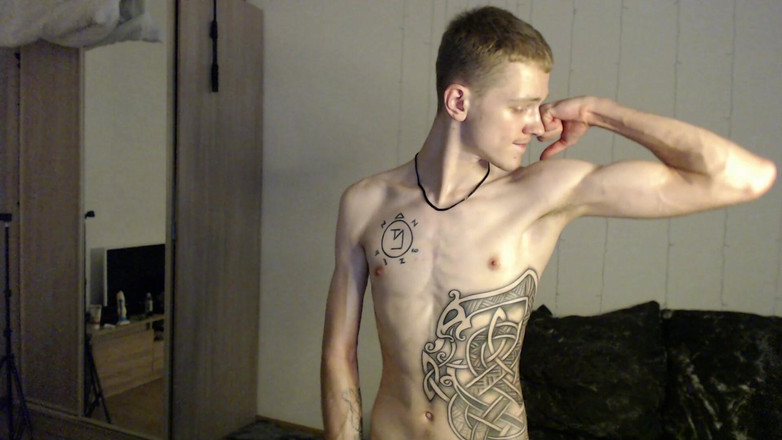 endo_wolf: 오일 이두근 쇼와 정액 2부