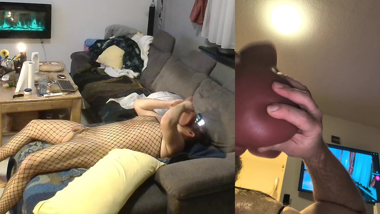 Alex Butt: Fishnet Alex Creampies and Felches His Rubber Ass