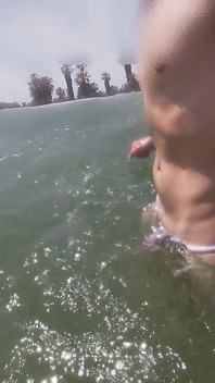 I Have a Sexy Cock and I Think People Must Know so I Wear a See Through Thong in a Public Beach