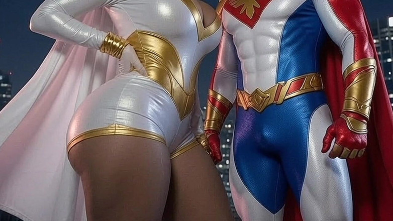 Animate golden: Petite superhjälte visar och twerking hennes massiva röv