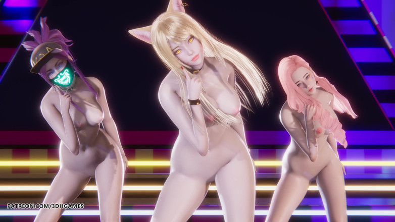 3D-Hentai Games: [mmd] ive - kitsch ahri akali seraphine seksi çıplak dans league of...