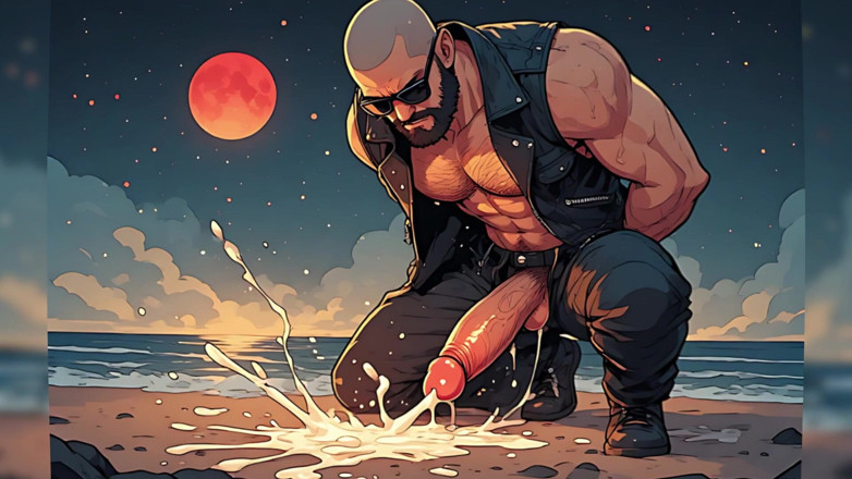 Erotic Man: Hot Biker Men Cocks Out (ai)