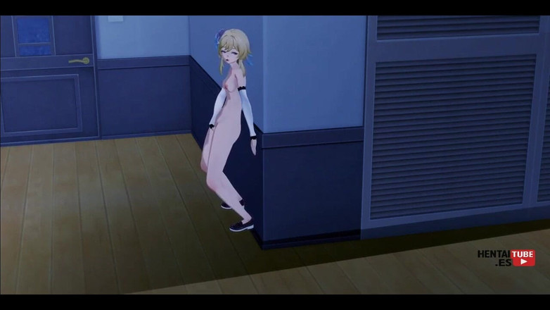 HentaiTubes: Genshin Impact - Barbara se filma usando un consolador mientras Lumine...