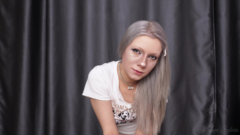 Vasya Sylvia: Busty Blonde Teases Again with Her Juicy Tits - Breasts Close-up -...