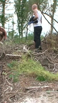 Tied to tree humiliated and sucking dick