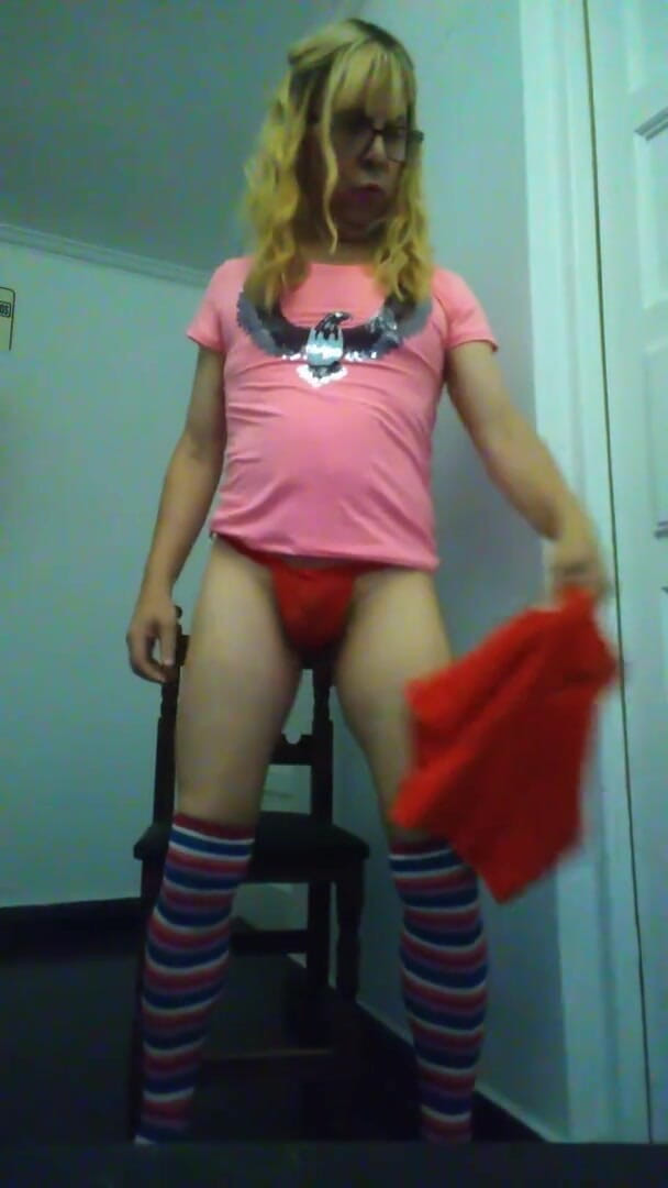 Dildo Man and Cross Hard Sex: Good slut dressed as a woman with a hard dick...
