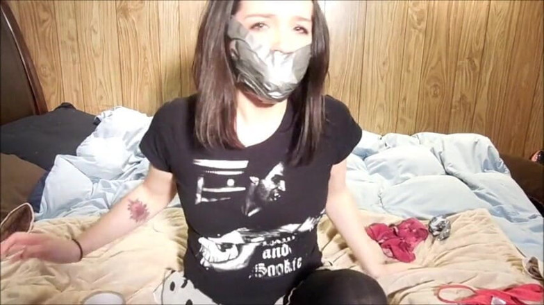 Selfgags classic: Panty stealer's selfgag experiment! (episode 1 of 2)