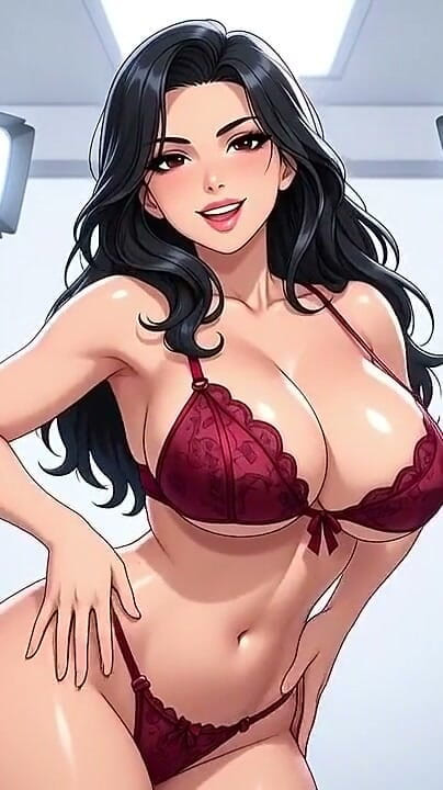 Sultry Pixels 3D: Model semok rambut raven meremas toket besarnya di kamar yang...