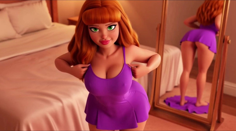 My night collection: Daphne Blake Sensual Nude Bedroom Tease with Slow Provocative Moves...