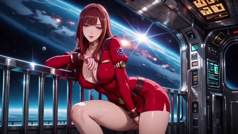 Tay Swift X: Rothaarige Pilotenfantasie! Vom Sci-Fi-Cockpit bis zum privaten Schlafzimmer, rote Uniform...