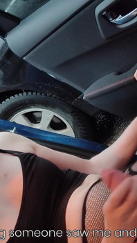 Super Risky Blindfolded From Car and Cumshot