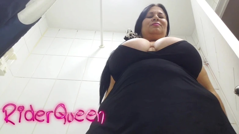 Riderqueen BBW Step Mom Latina Ebony: MILF Fucked in Bathroom Home Alone Rq alone 547