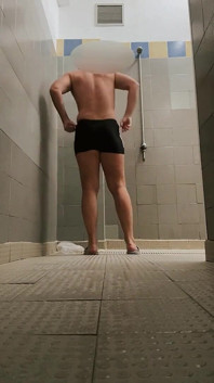A Huge Ass in the Pool Shower