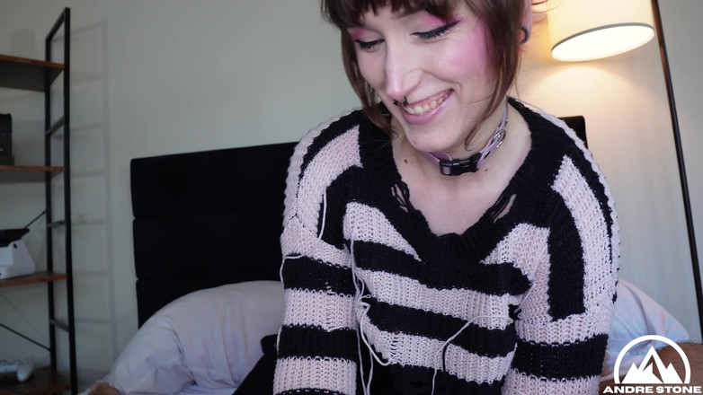 Andre Stone Trans: Goth Trans Hottie Nikki Mayhem Takes Her First Pornstar Dick &amp;...