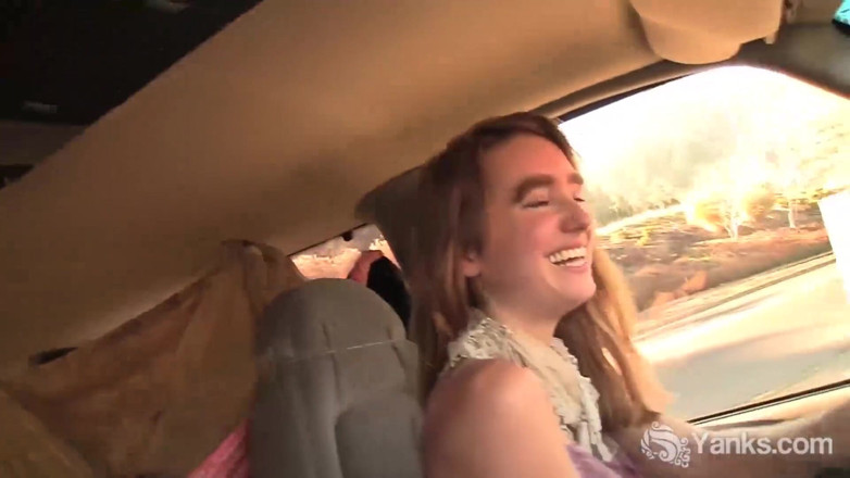 Yanks: Yanks babe Chloe Randall masturbates in the car