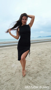 Sexy Tight Black Dress and Beauty Chill