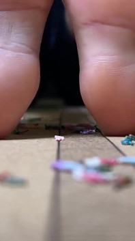 Giantess Smashing Little People on Yoga Mat