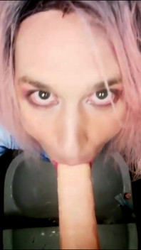Dildo Sucking in Bathroom Pina Crossdresser Sissy