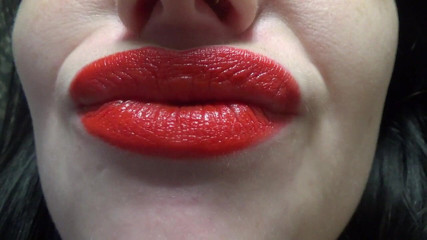 Goddess Misha Goldy: Kiss me baby! Red lipstick and big sexy lips fetish