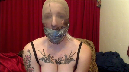 Selfgags classic: プロのdominatrixセルフ猿轡とパンストフード
