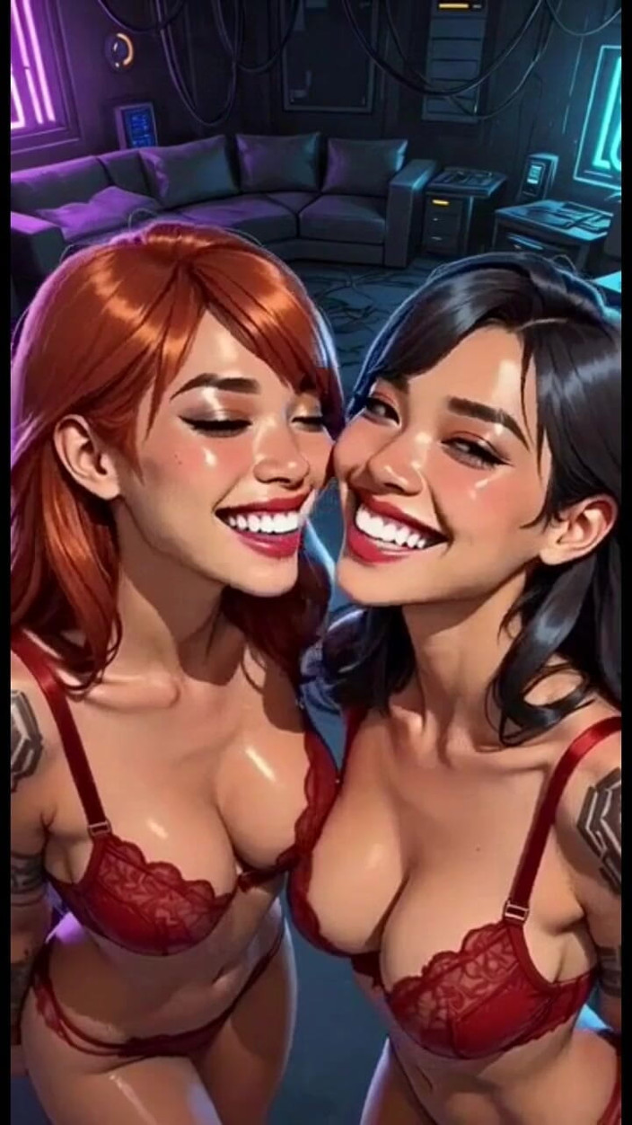 Hot girl dancing: Fetish lidah dan ciuman lesbian comel, Ai Animation