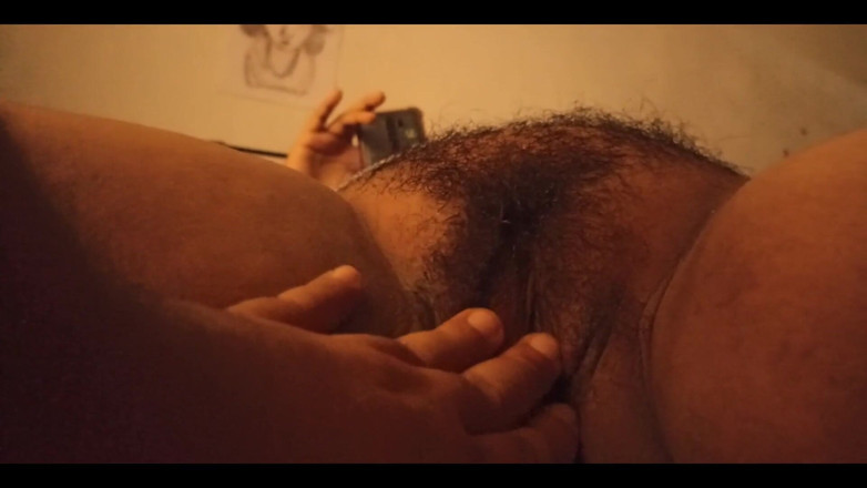 Karmicoxv: My Compadre Caresses My Hairy Pussy Before Waxing Me