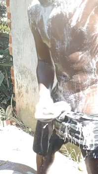 Black Teen Showering While Masturbating in Neighbors Washrooms
