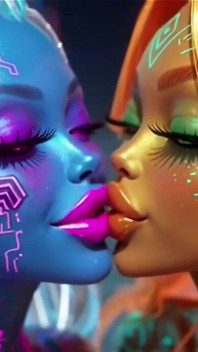 Beautiful Aliens Kiss on Nice Music, Ai Animation
