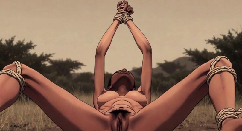 YOUR BEST FANTASY: Frumusețe africană negresă legată în Savanna sălbatică - Frică și excitare intensă