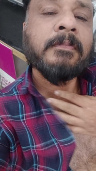 Shy Stepfather Showing His Boobs on Video Call