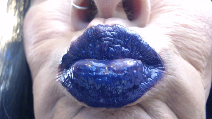 Abby Anna: Blue purple lip wand closeup duck