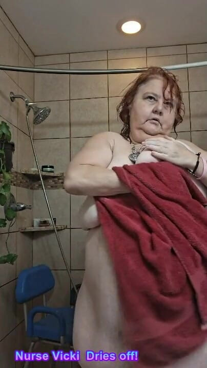 BBW nurse Vicki adventures with friends: After a Hot Sshower Nurse Vicki Dries off and Does...