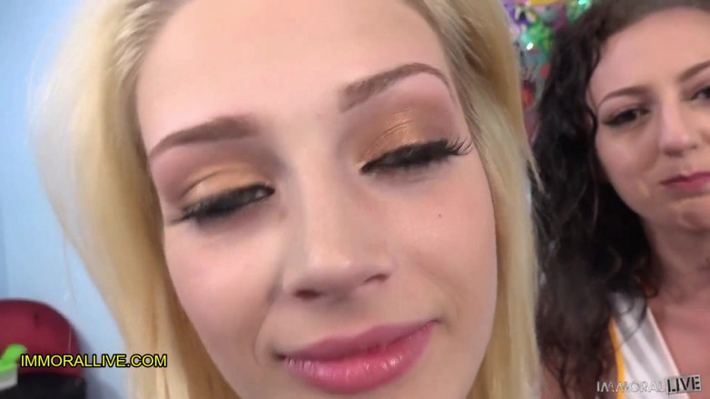 Immoral Live: Cheerleaders squirting &amp; ass eating &amp; cum snorting birthday party – Raw &amp; unedited...