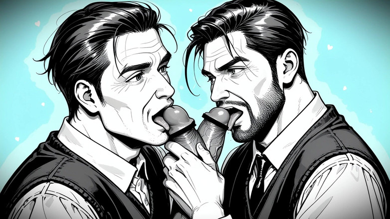 Erotic Man: AIポルノ男性がペニスを共有する