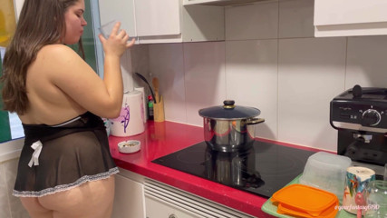 Your fantasy studio: Maid smoking and cleaning