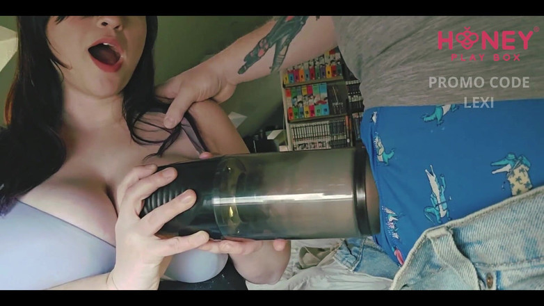 LEXI AND DAN: Lexi Gets Dan a Gift... and Makes Him Cum!