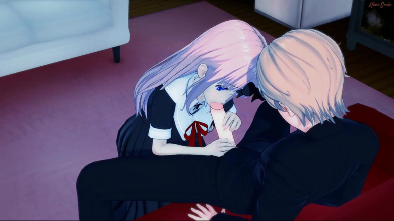 Hentai Smash: Chika Fujiwara wird von Miyuki Shirogane doggystyle gefickt, bis er...