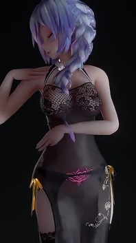 Miku-stellar-marionette еротичні татуювання; Чорні панчохи; Cheongsam