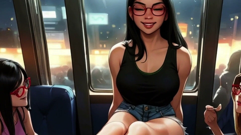 Spicy Toons: Lins vänner hjälper till att tömma din kuk på bussen