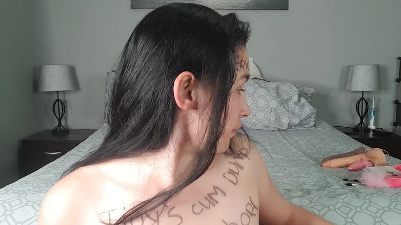 domslutfucker: Chubby Slut Gives Sissy Boy Toy Anal Masturbation Play and...