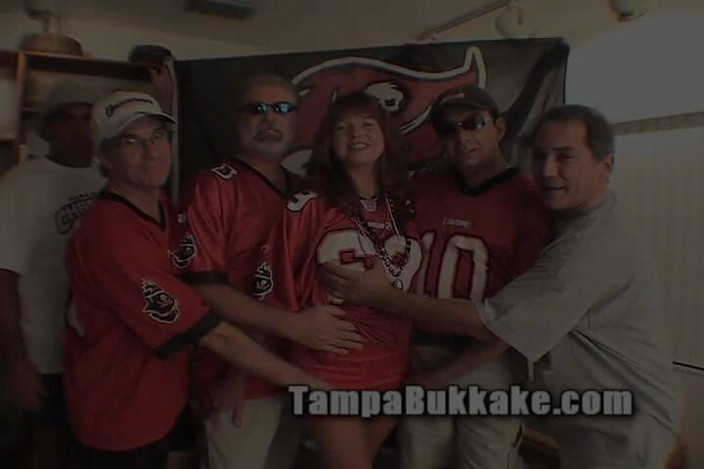 Tampa Bukkake: Florida MILF Bucs Gangbang Bukkake Party Red Head Semen Whore...