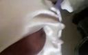 Satin and silky: Handjob with Satin Silky Ladies Dress in Showroom (37)