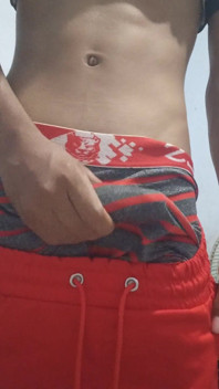 Young Man Showing the Volume of His Dick