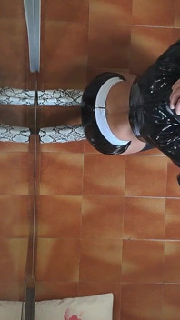 MILF in Sexy Clothes, Stockings and High Heels Fucked in the Mouth and Doggy Style with Repeated Orgasms