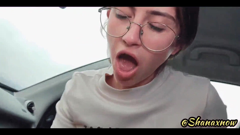 Shanaxnow: Shanaxnow Perfect Car POV Blowjob Deepthroat Cum Inside Mouth