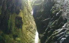 Alexa Cosmic transgirl nuota alla cascata in camicia e maglietta... 1a cascata