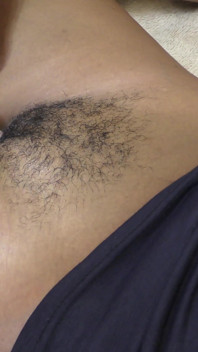 Black hairy cunt ready for big white cock